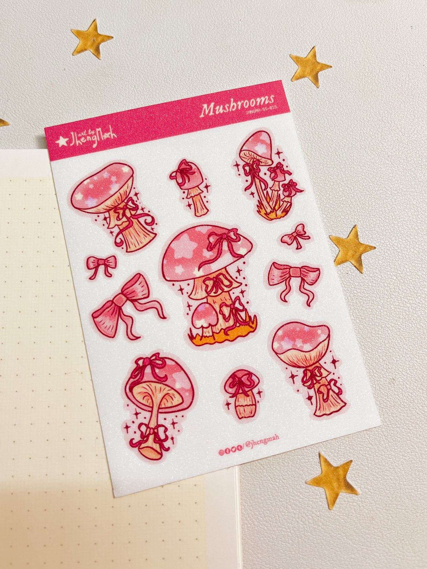 Pink mushrooms | Sticker sheet