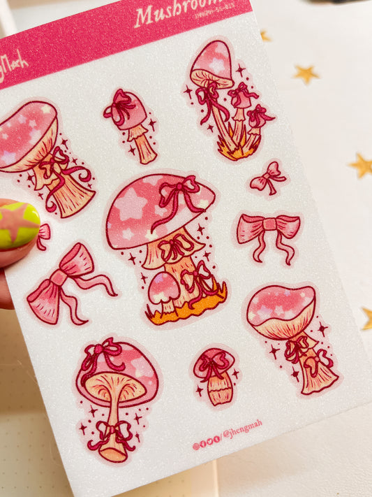 Pink mushrooms | Sticker sheet