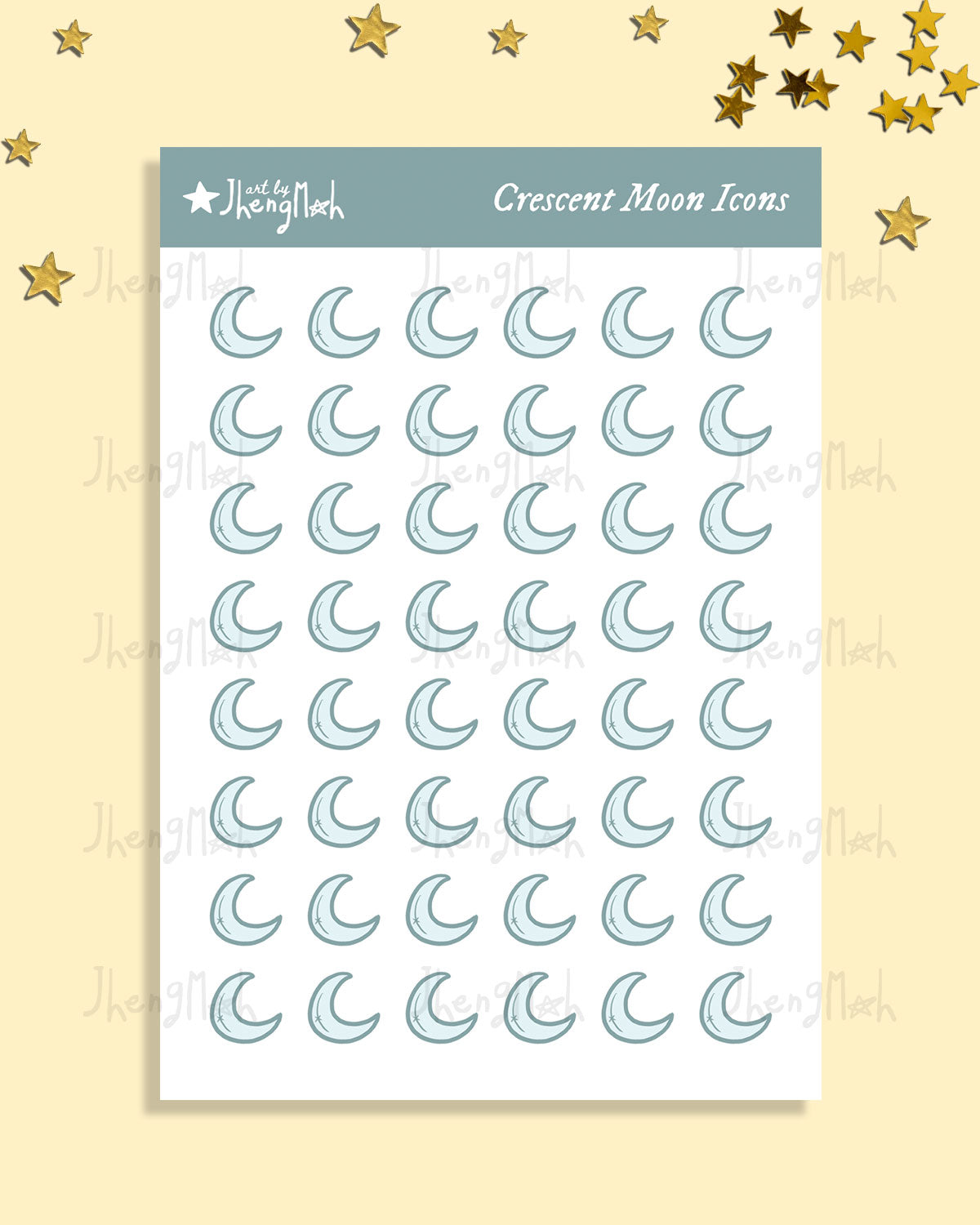 Crescent Moon | Icons | Sticker sheet