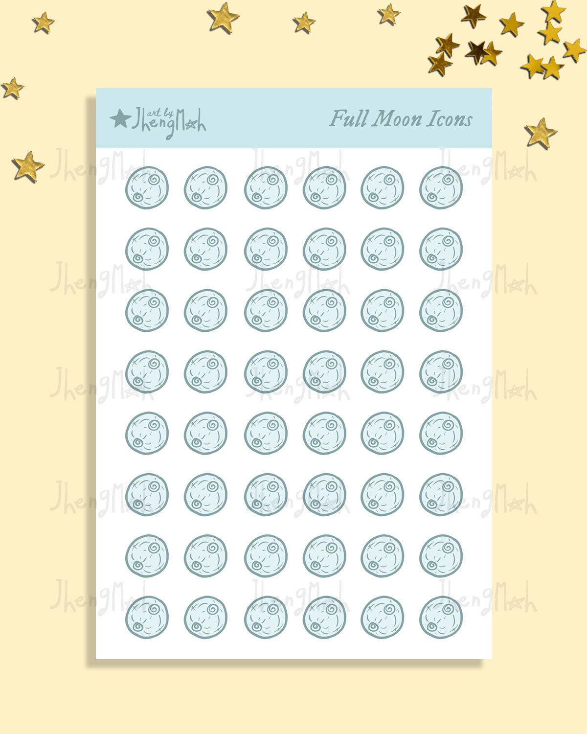 Full Moon | Icons | Sticker sheet