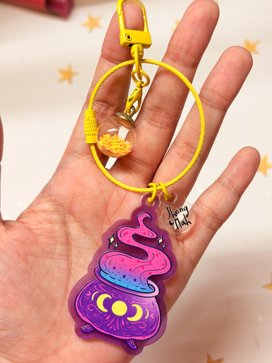 Couldron carabiner with stardust | Acrylic keychain