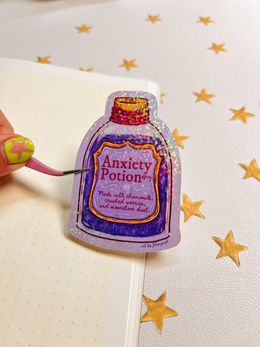 Anxiety Potion bottle | Sticker Waterproof Vinyl Sticker