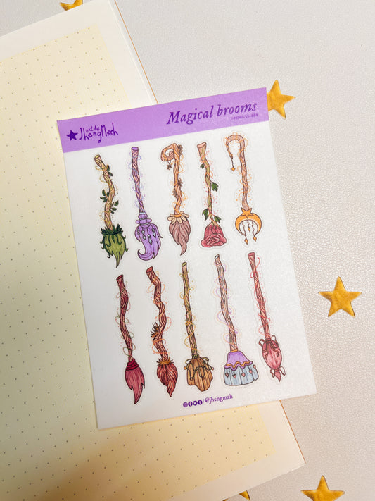 Magical brooms | Sticker sheet