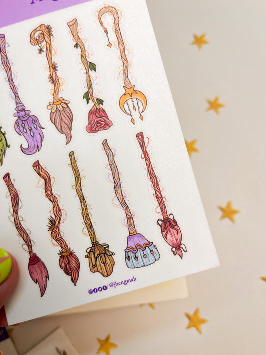 Magical brooms | Sticker sheet