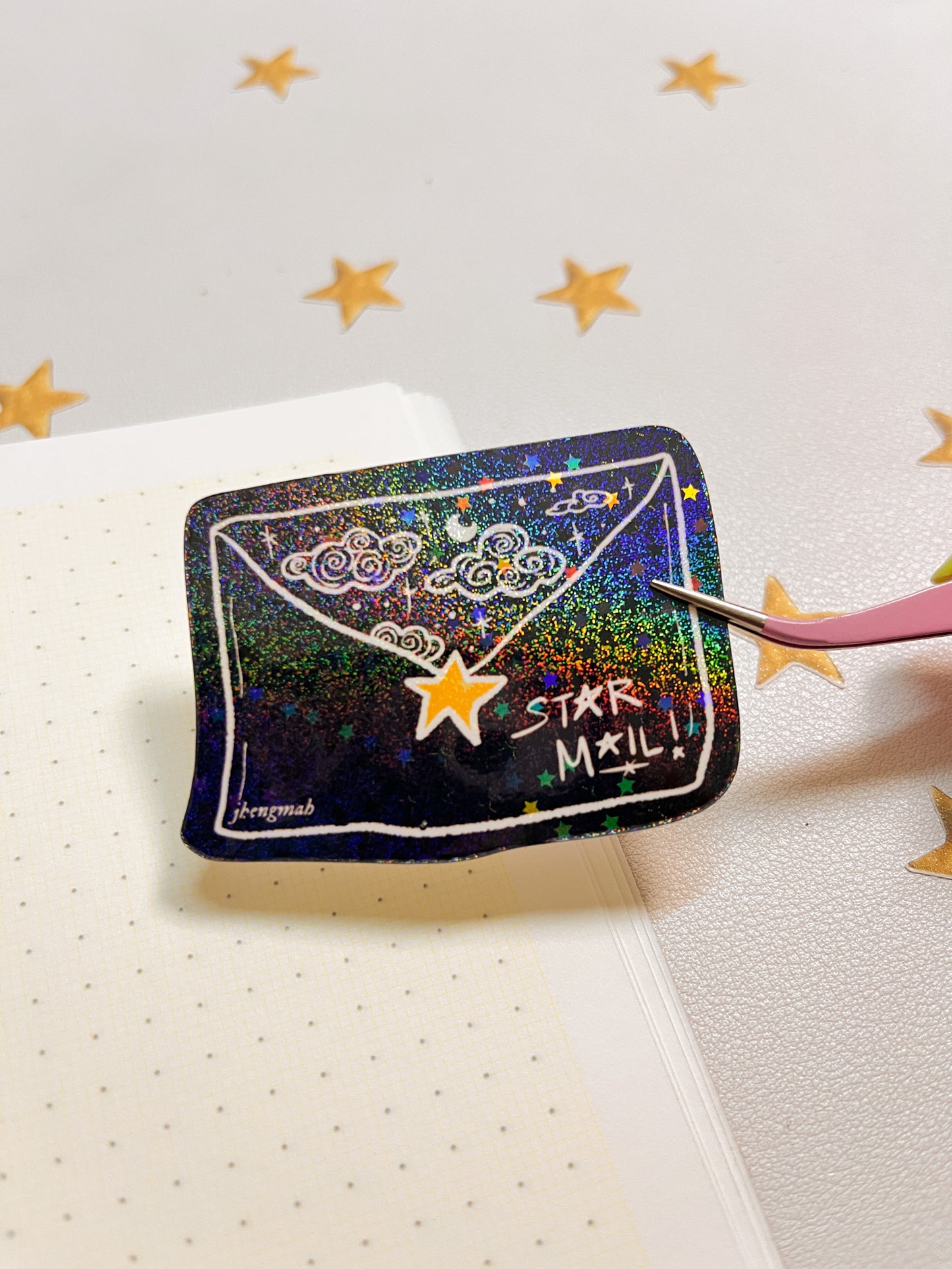 Star Mail black envelope | Sticker Waterproof Vinyl Sticker