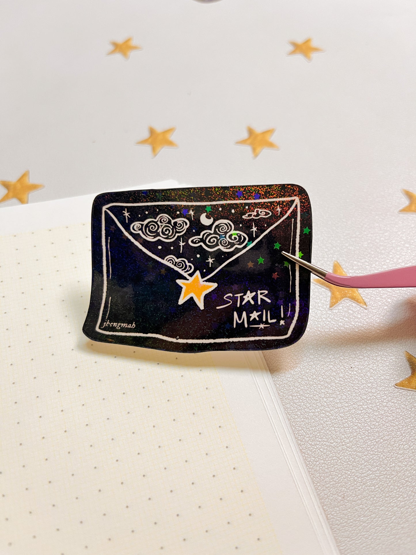 Star Mail black envelope | Sticker Waterproof Vinyl Sticker