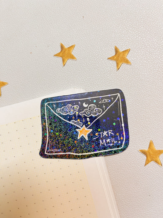 Star Mail black envelope | Sticker Waterproof Vinyl Sticker