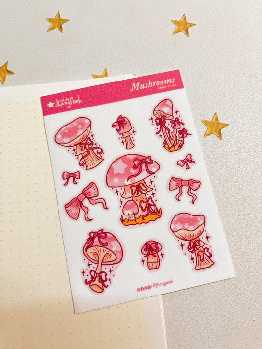 Pink mushrooms | Sticker sheet
