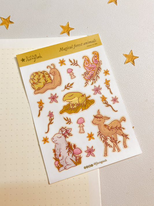 Magical forest animals | Sticker sheet