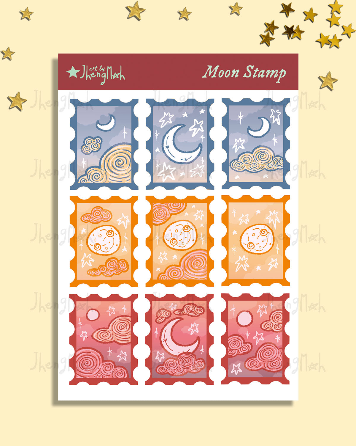 Moon Stamp | Sticker sheet