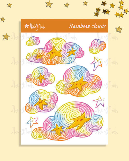 rainbow clouds | Sticker sheet