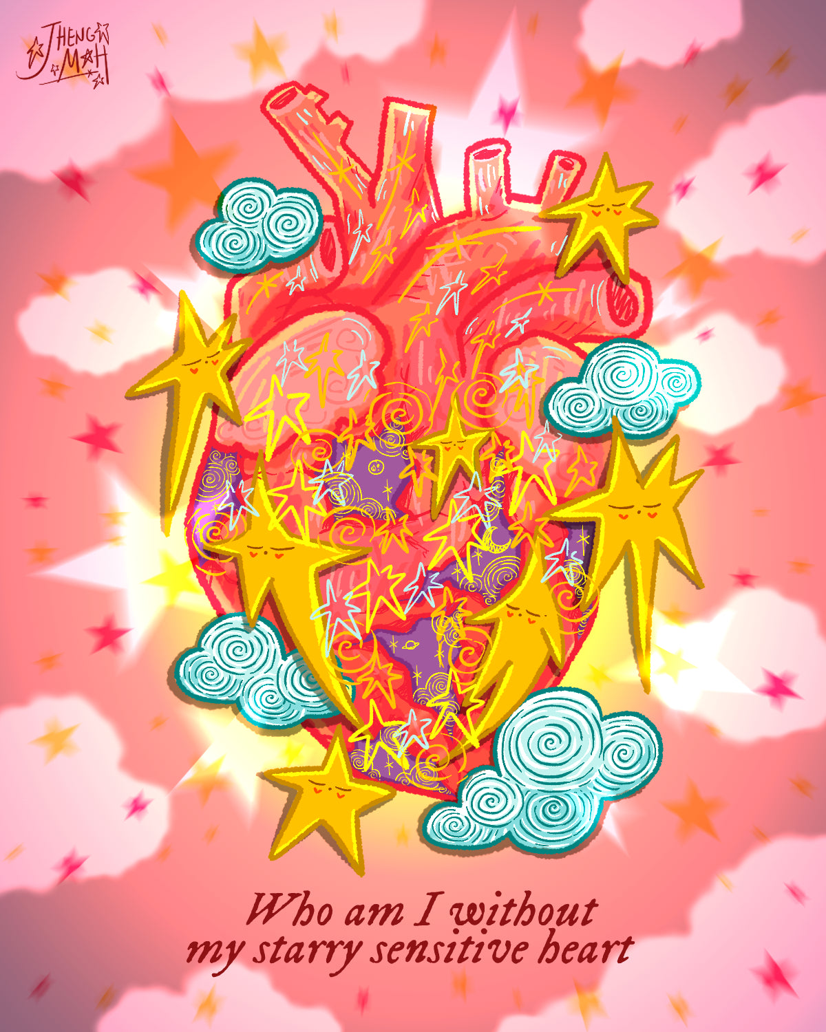 Who am I without my starry sensitive heart | Art Print